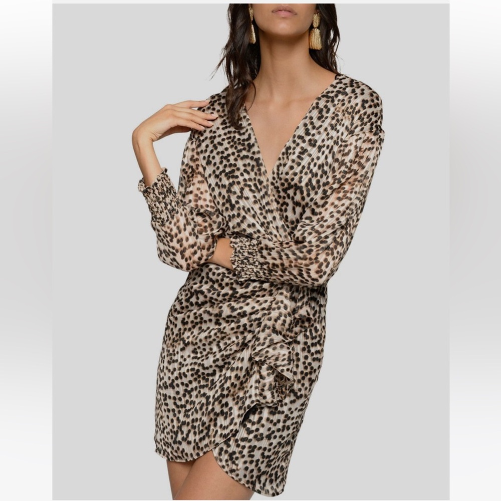 Pinko Leopard Print Lurex stripe dress